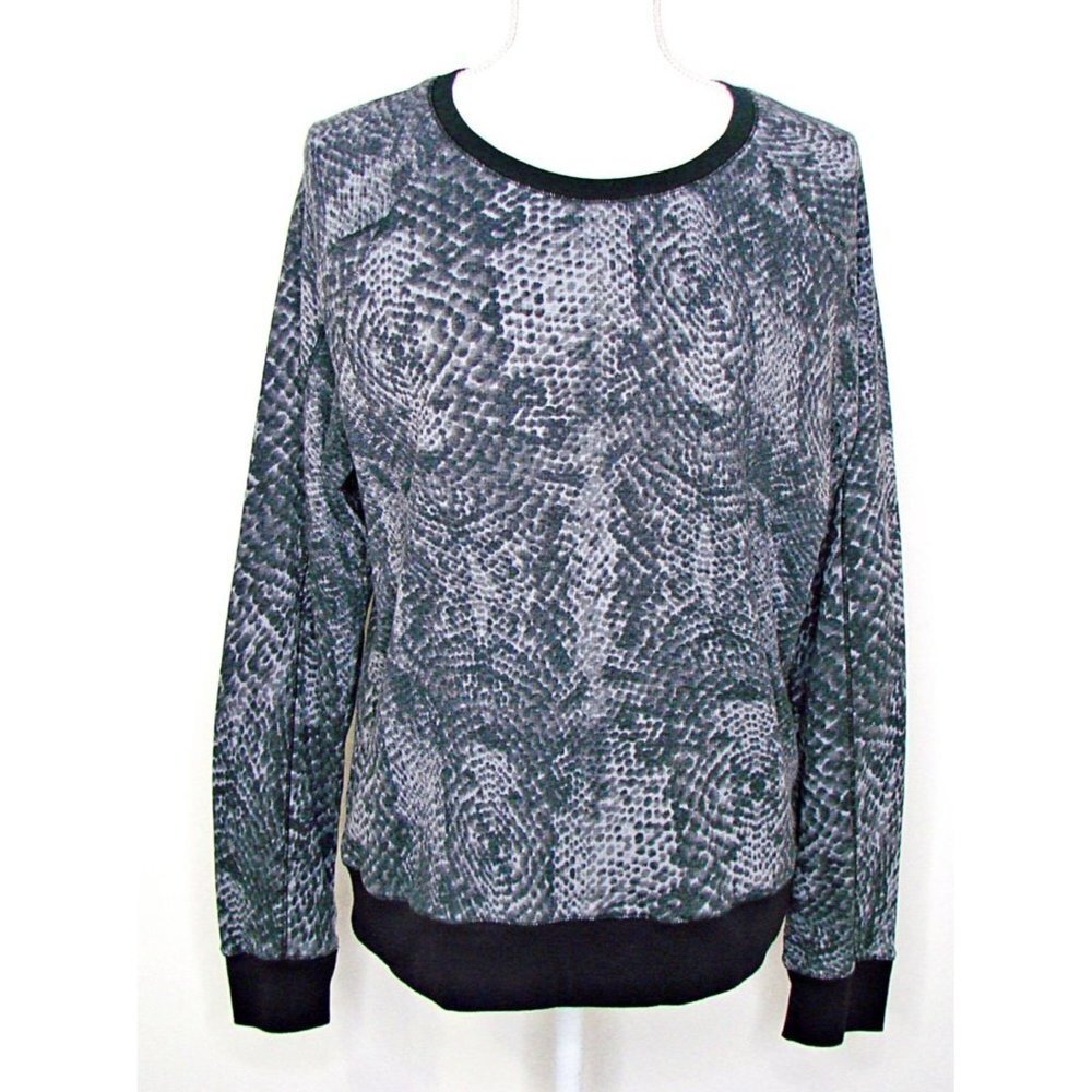 Calvin Klein Performance Quick Dry Snake Skin Waffle Knit T Shirt Pullover Sz L